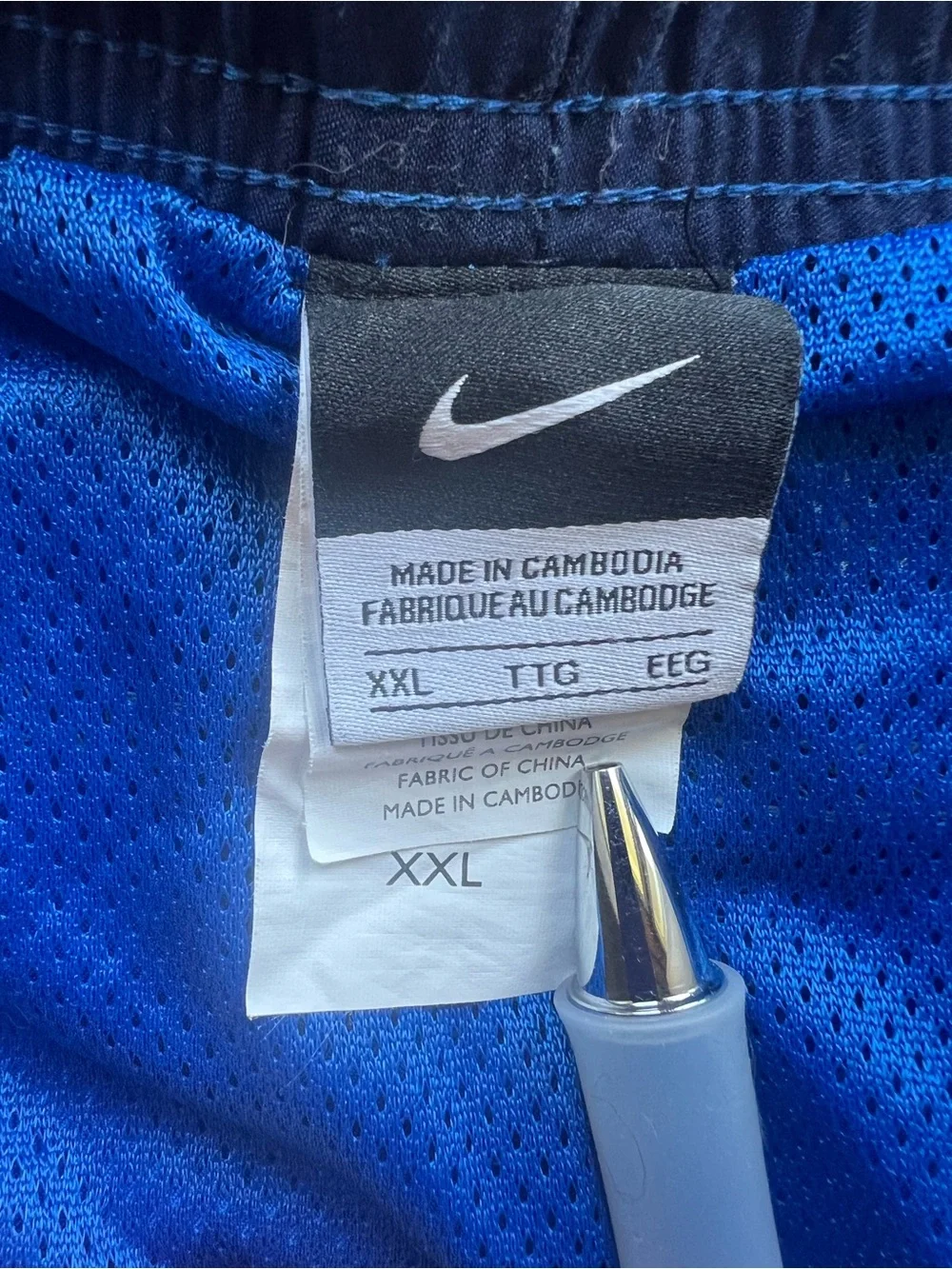 Nike Men's Swim Shorts 2XL Blue Solid Mesh Lined Drawstring Pockets # 351